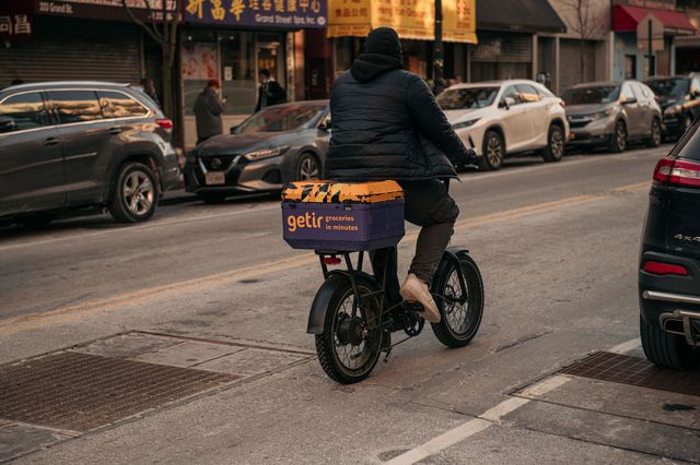 A delivery worker for grocery app Getir